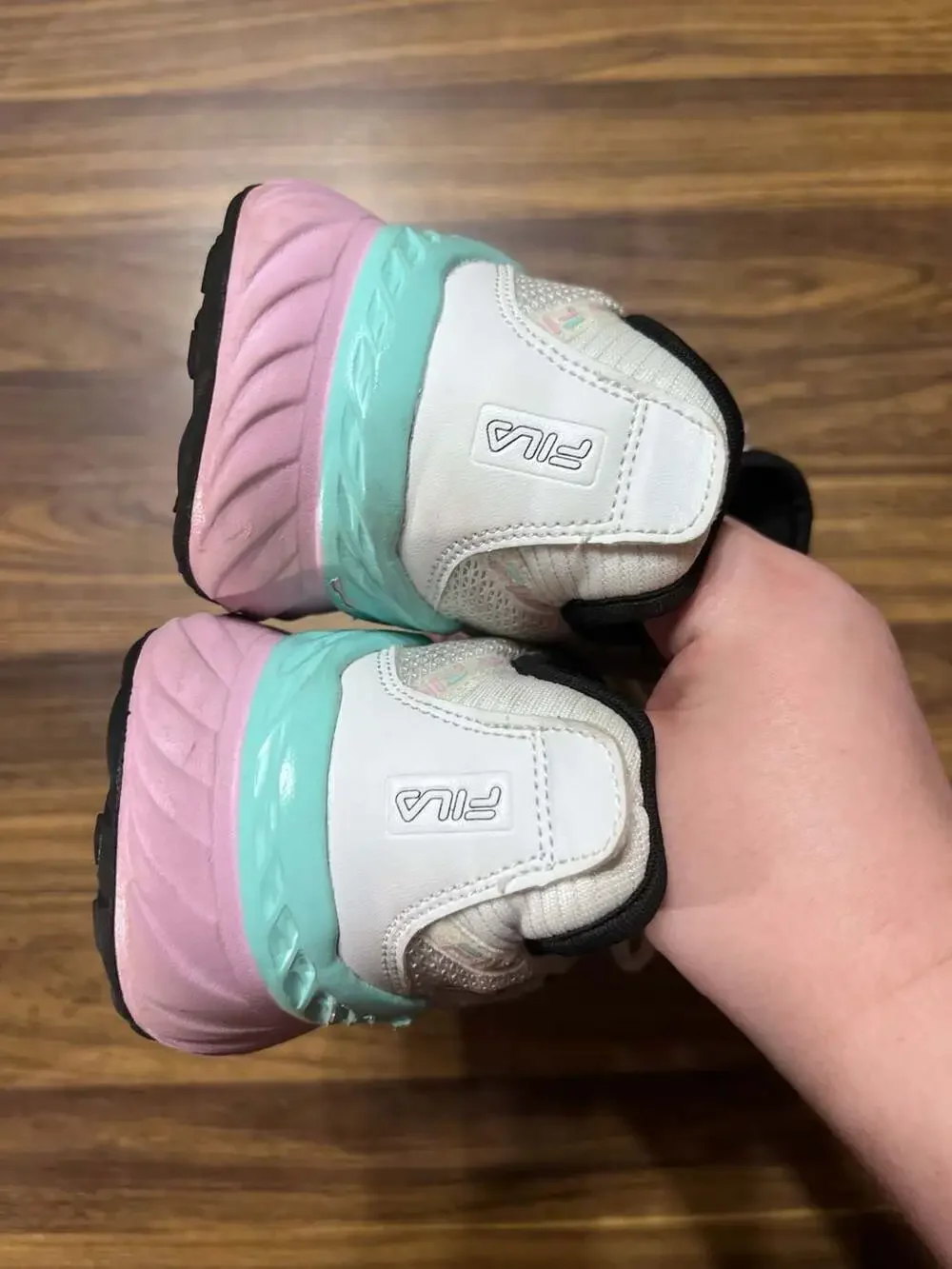 Fila Energized White/Pink/Blue Athletic Sneakers